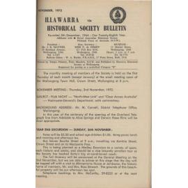 Illawarra Historical Society Bulletin November 1972