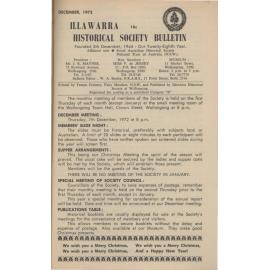 Illawarra Historical Society Bulletin December 1972