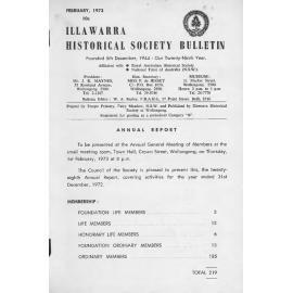 Illawarra Historical Society Bulletin February 1973