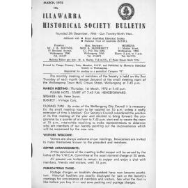 Illawarra Historical Society Bulletin March 1973