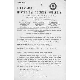 Illawarra Historical Society Bulletin April 1973