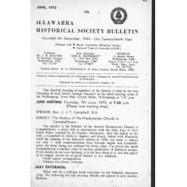 Illawarra Historical Society Bulletin June 1973