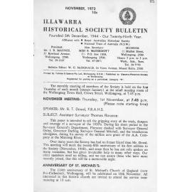 Illawarra Historical Society Bulletin November 1973
