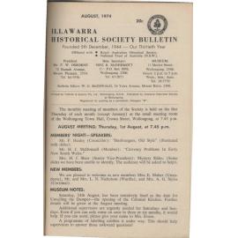 Illawarra Historical Society Bulletin August 1974