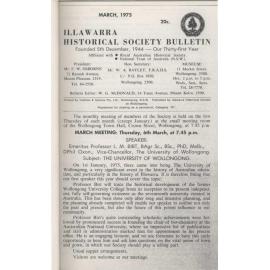 Illawarra Historical Society Bulletin March 1975