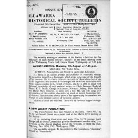 Illawarra Historical Society Bulletin August 1975