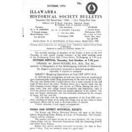 Illawarra Historical Society Bulletin October 1975