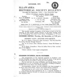 Illawarra Historical Society Bulletin November 1975