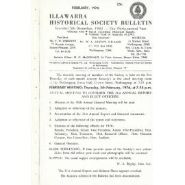 Illawarra Historical Society Bulletin February 1976