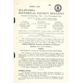Illawarra Historical Society Bulletin March 1976