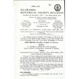 Illawarra Historical Society Bulletin April 1976