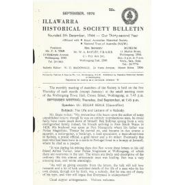 Illawarra Historical Society Bulletin September 1976