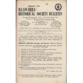 Illawarra Historical Society Bulletin February 1978