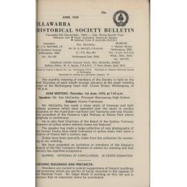 Illawarra Historical Society Bulletin June 1978