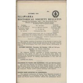 Illawarra Historical Society Bulletin October 1978