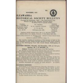 Illawarra Historical Society Bulletin November 1978