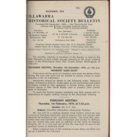 Illawarra Historical Society Bulletin December 1978