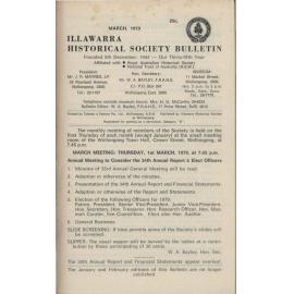 Illawarra Historical Society Bulletin March 1979