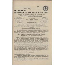 Illawarra Historical Society Bulletin July 1979