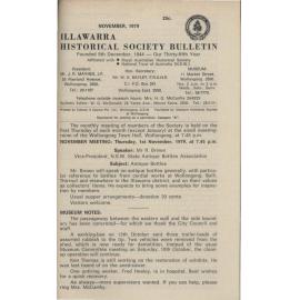 Illawarra Historical Society Bulletin November 1979