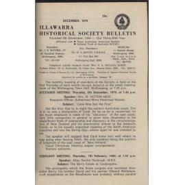 Illawarra Historical Society Bulletin December 1979