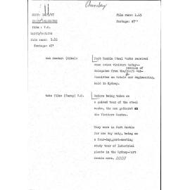 WIN News Anchor Script 14 September 1967