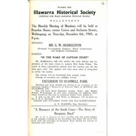 Illawarra Historical Society Bulletin November 1945