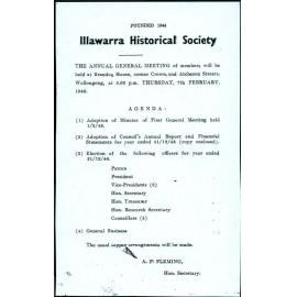 Illawarra Historical Society Bulletin January 1946