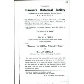 Illawarra Historical Society Bulletin June 1946