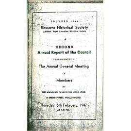2nd Annual Report of the Illawarra Historical Society 1946