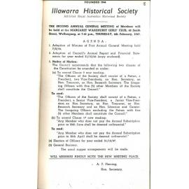 Illawarra Historical Society Bulletin January 1947