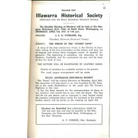 Illawarra Historical Society Bulletin March 1947