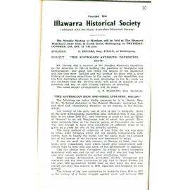 Illawarra Historical Society Bulletin September 1947