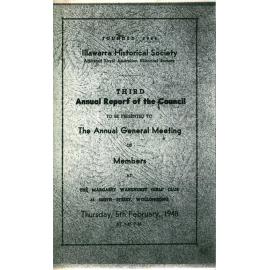 3rd Annual Report of the Illawarra Historical Society 1947