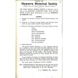 Illawarra Historical Society Bulletin January 1948