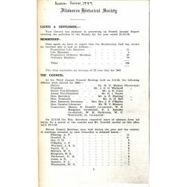 4th Annual Report of the Illawarra Historical Society 1948