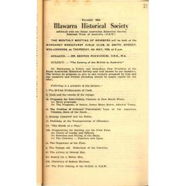 Illawarra Historical Society Bulletin April 1950