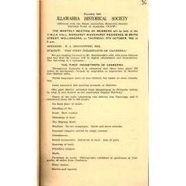 Illawarra Historical Society Bulletin September 1950
