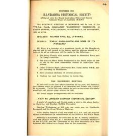 Illawarra Historical Society Bulletin November 1950
