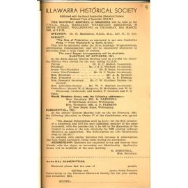 Illawarra Historical Society Bulletin February 1951