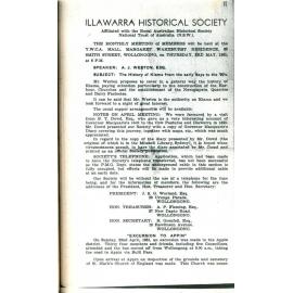 Illawarra Historical Society Bulletin April 1951