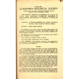 Illawarra Historical Society Bulletin May 1951