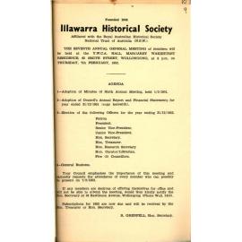 Illawarra Historical Society Bulletin January 1952