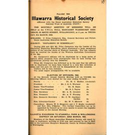 Illawarra Historical Society Bulletin February 1952