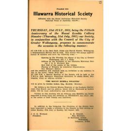 Illawarra Historical Society Bulletin July 1952 Special Bulletin