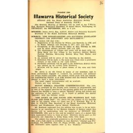 Illawarra Historical Society Bulletin August 1952