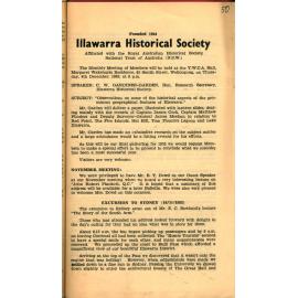 Illawarra Historical Society Bulletin November 1952