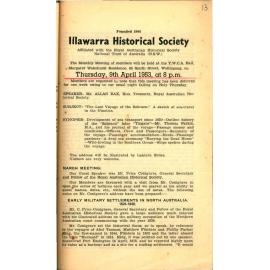 Illawarra Historical Society Bulletin March 1953