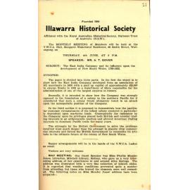 Illawarra Historical Society Bulletin May 1953