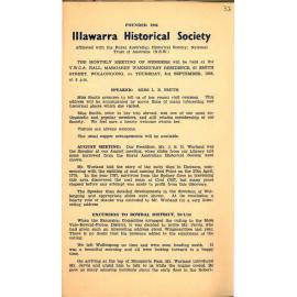 Illawarra Historical Society Bulletin August 1953